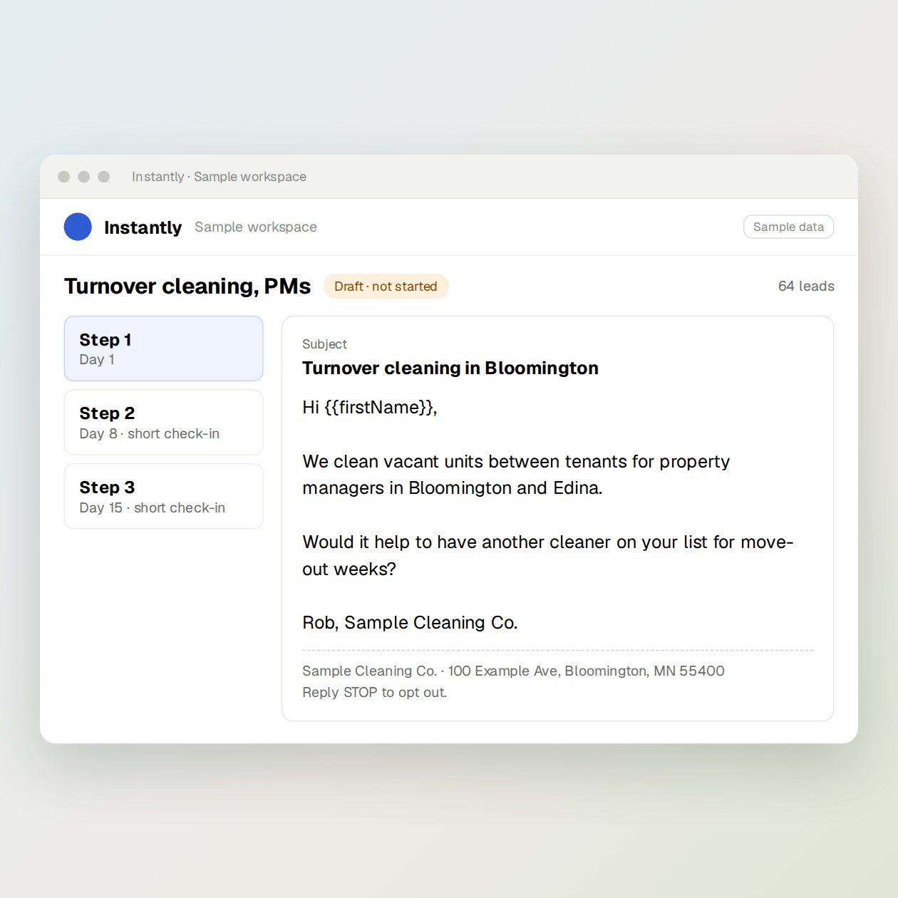 What you get: Three short emails with honest subject lines, built as an inactive draft with your list added, plus a summary of the campaign for you to read.