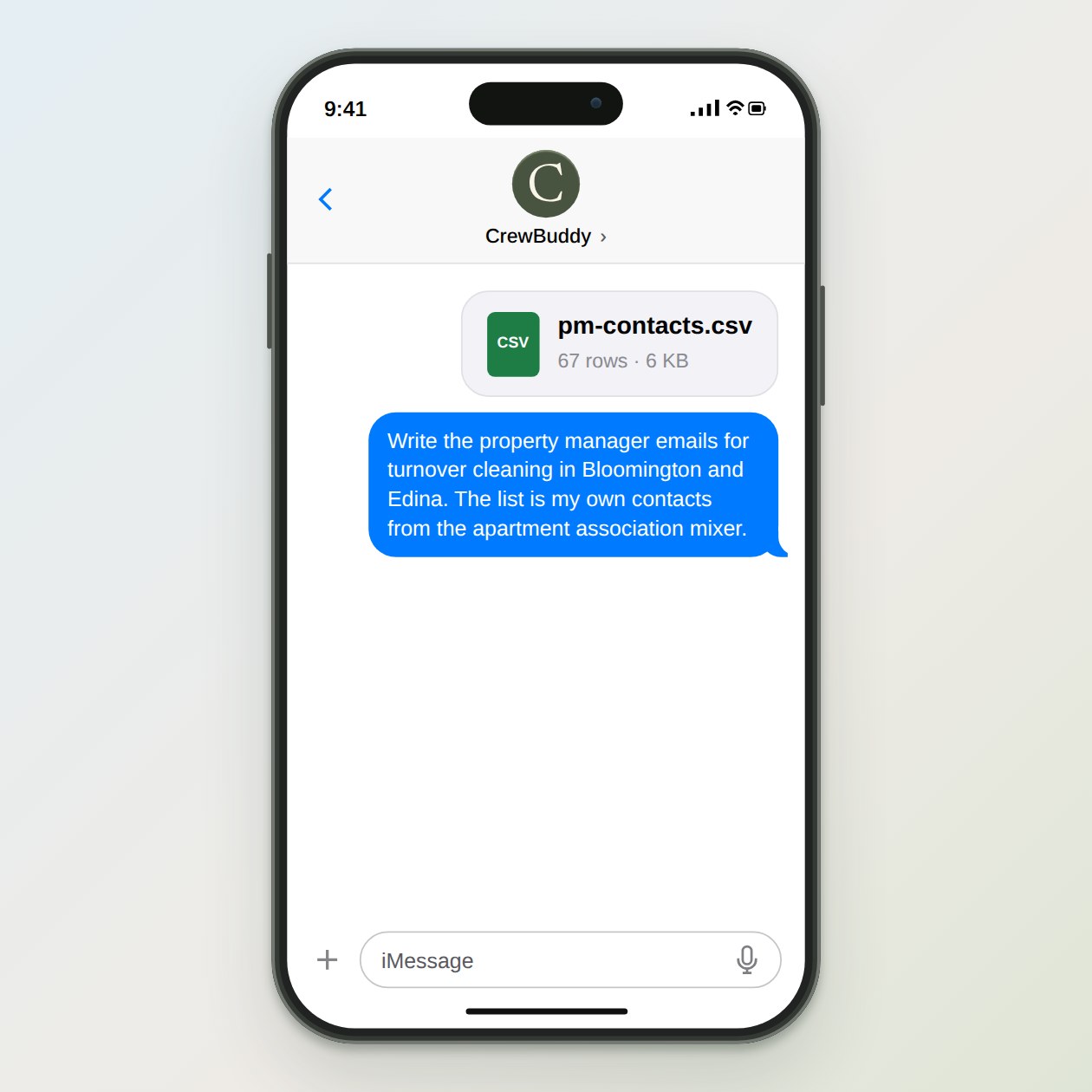What you send: The service you want to offer, the area, your list and where it came from, and anything you want to avoid saying.