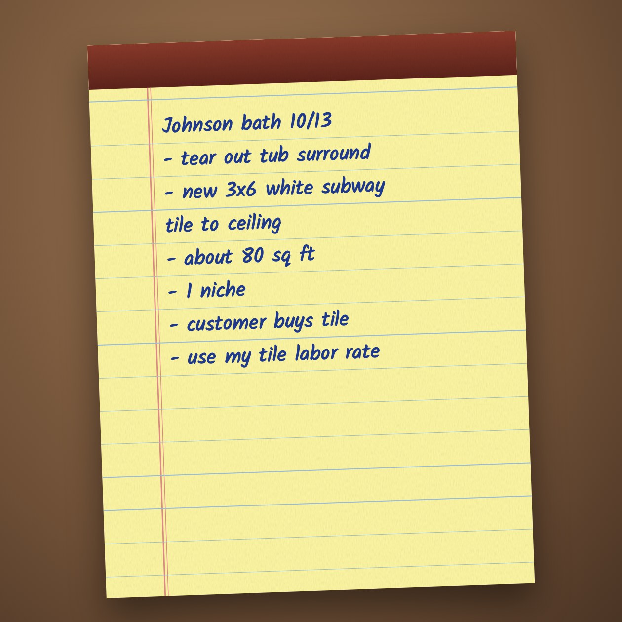 What you send: Your notes from the visit: rooms or areas, measurements, materials, prep, anything the customer asked for, and which of your prices apply.