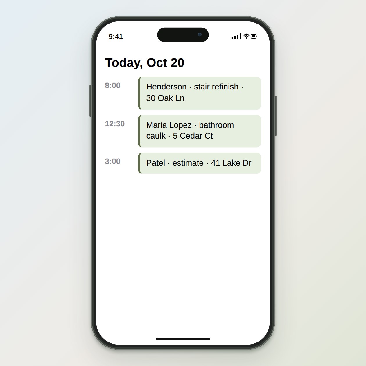 What you send: Who is next and about how late you will be. CrewBuddy finds the time and address on your calendar.