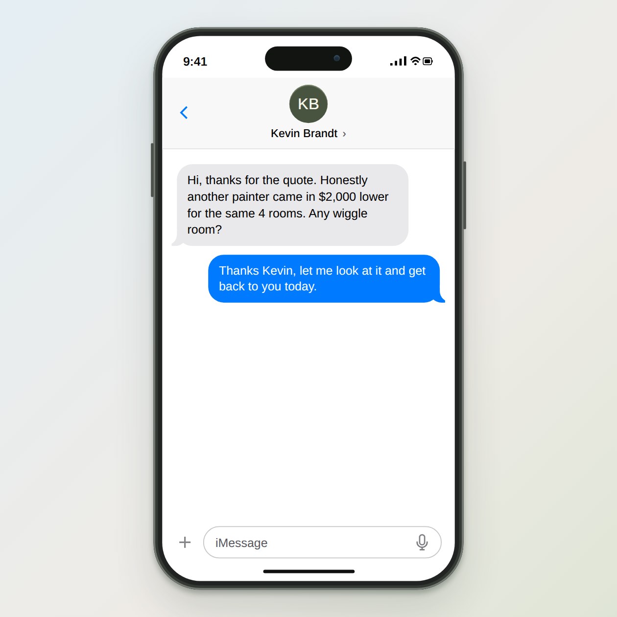 What you send: Your quote, what the customer said about the price, and anything you know about the other bid.