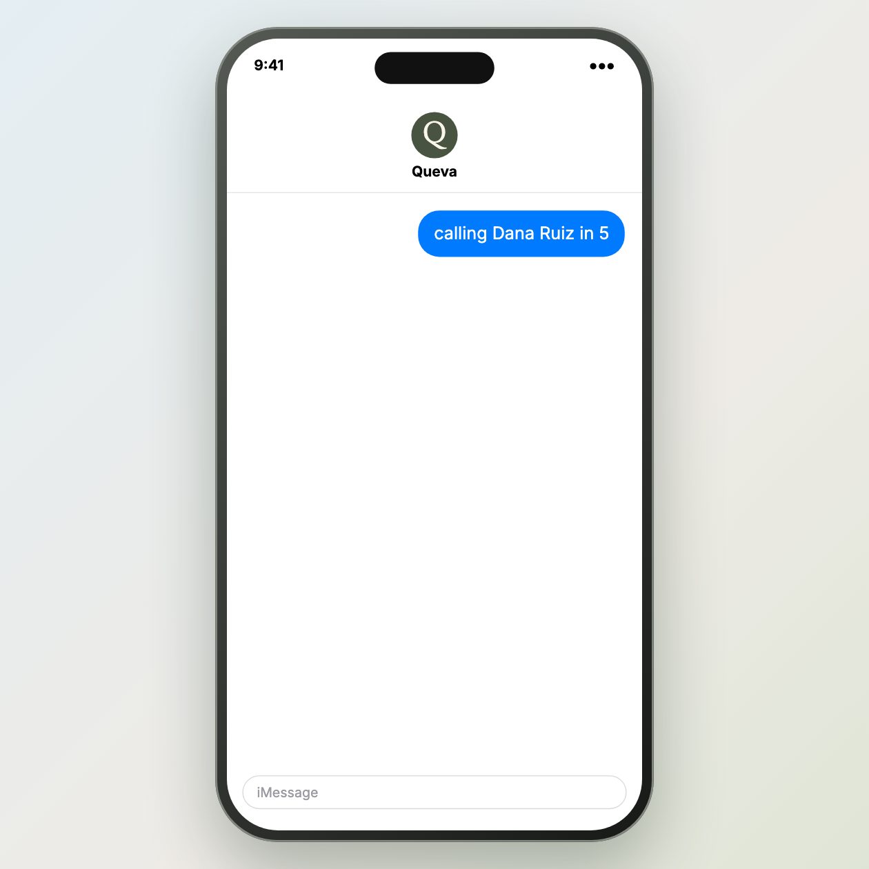 What you send: A quick text, like "calling Dana in 5."