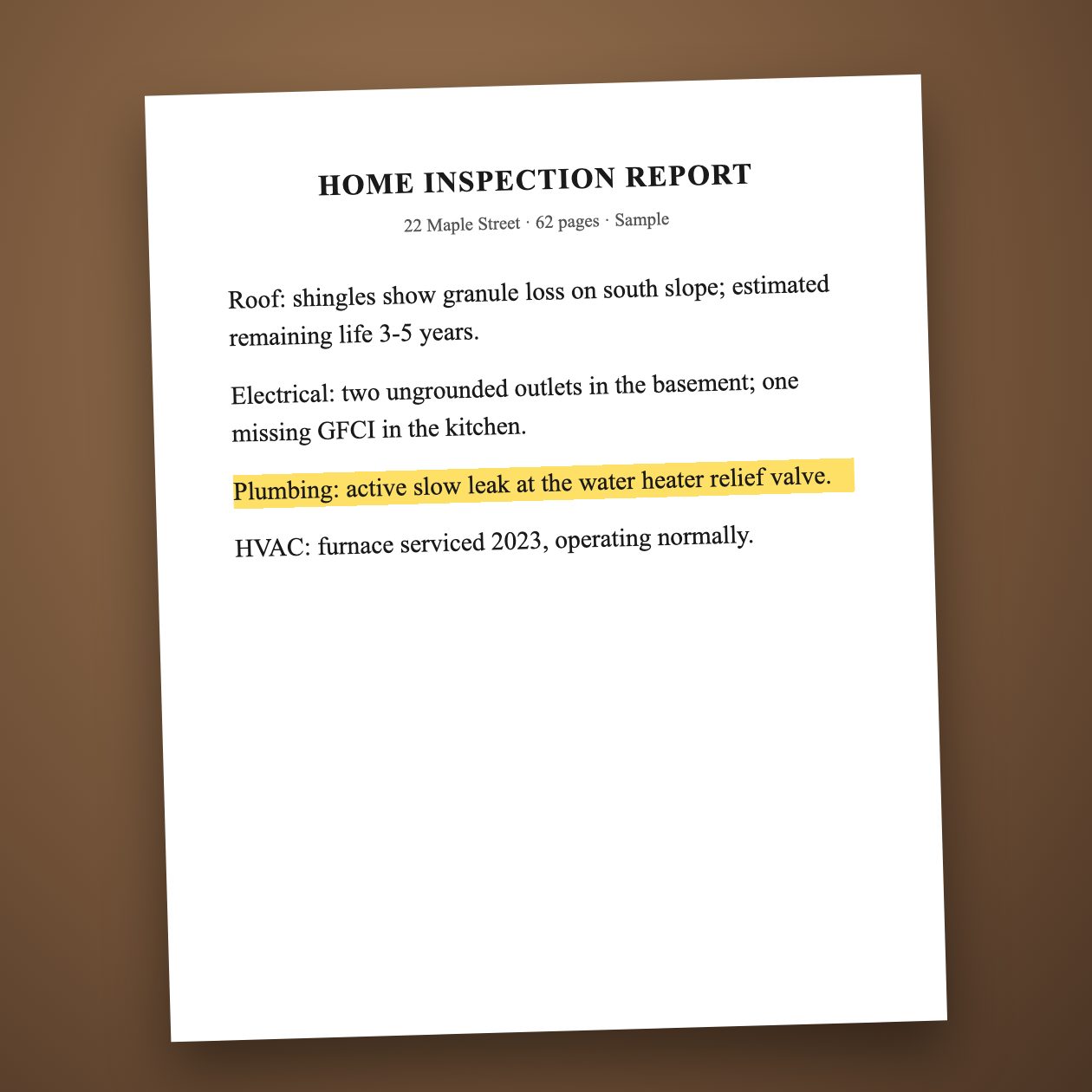 What you send: The inspection report PDF.