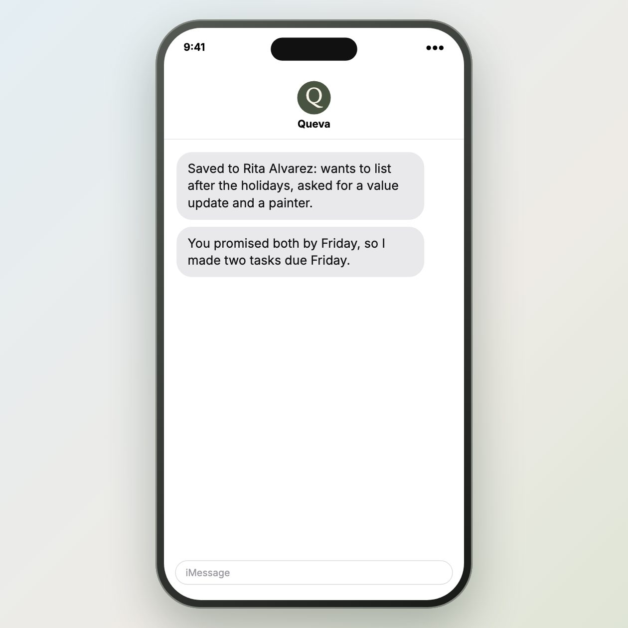 Text thread to CRM notes