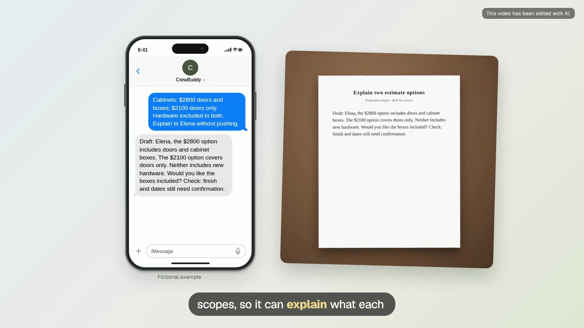 Explain two estimate options video