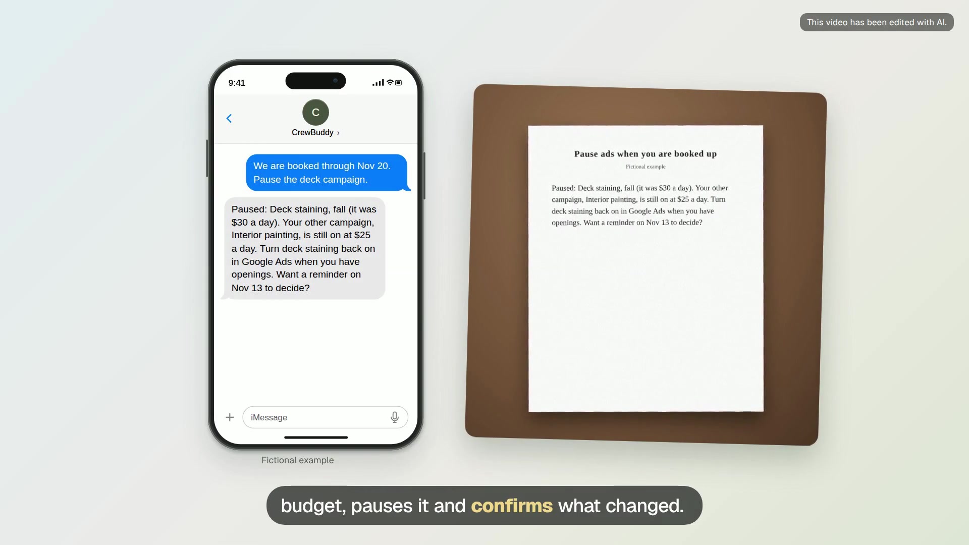 Pause ads when you are booked up video