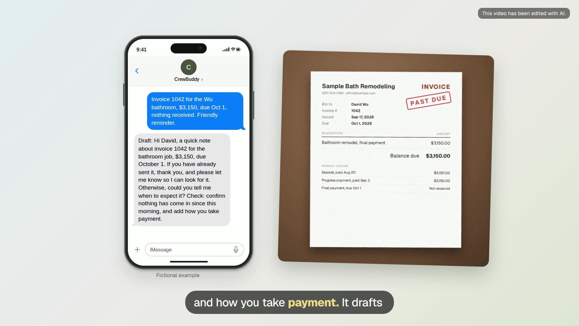 Payment reminder video