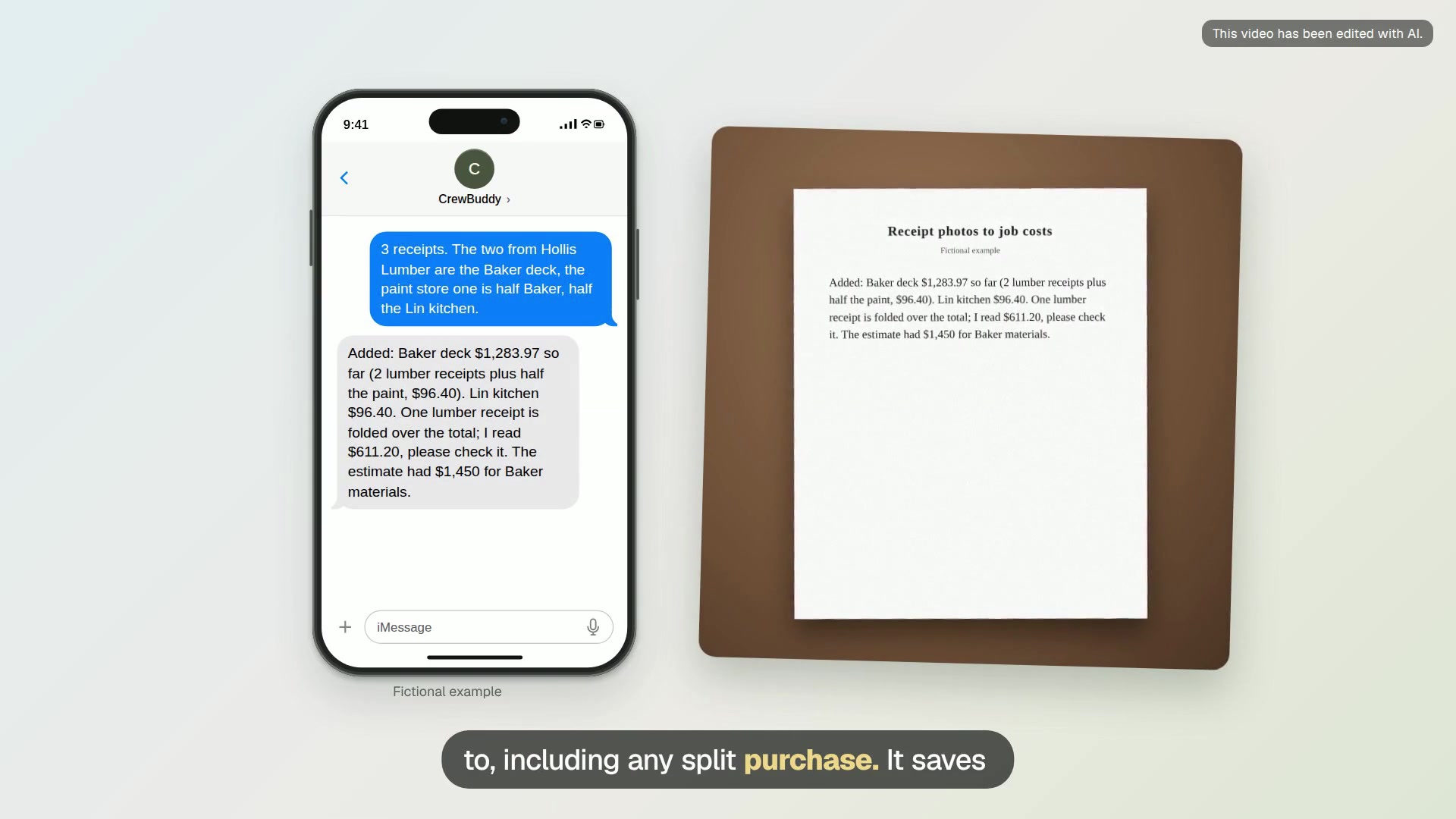 Receipt photos to job costs video