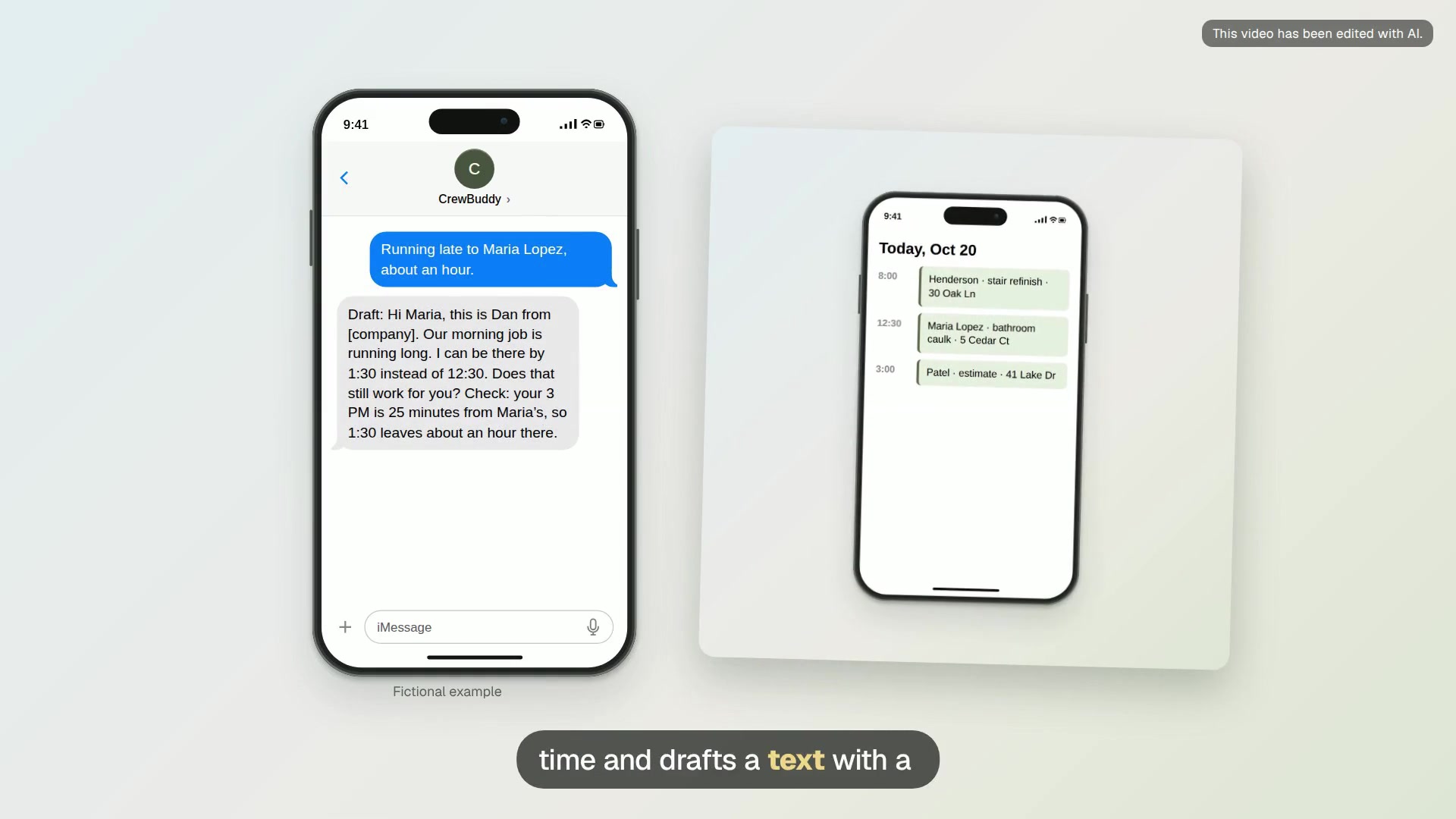 Running late text video