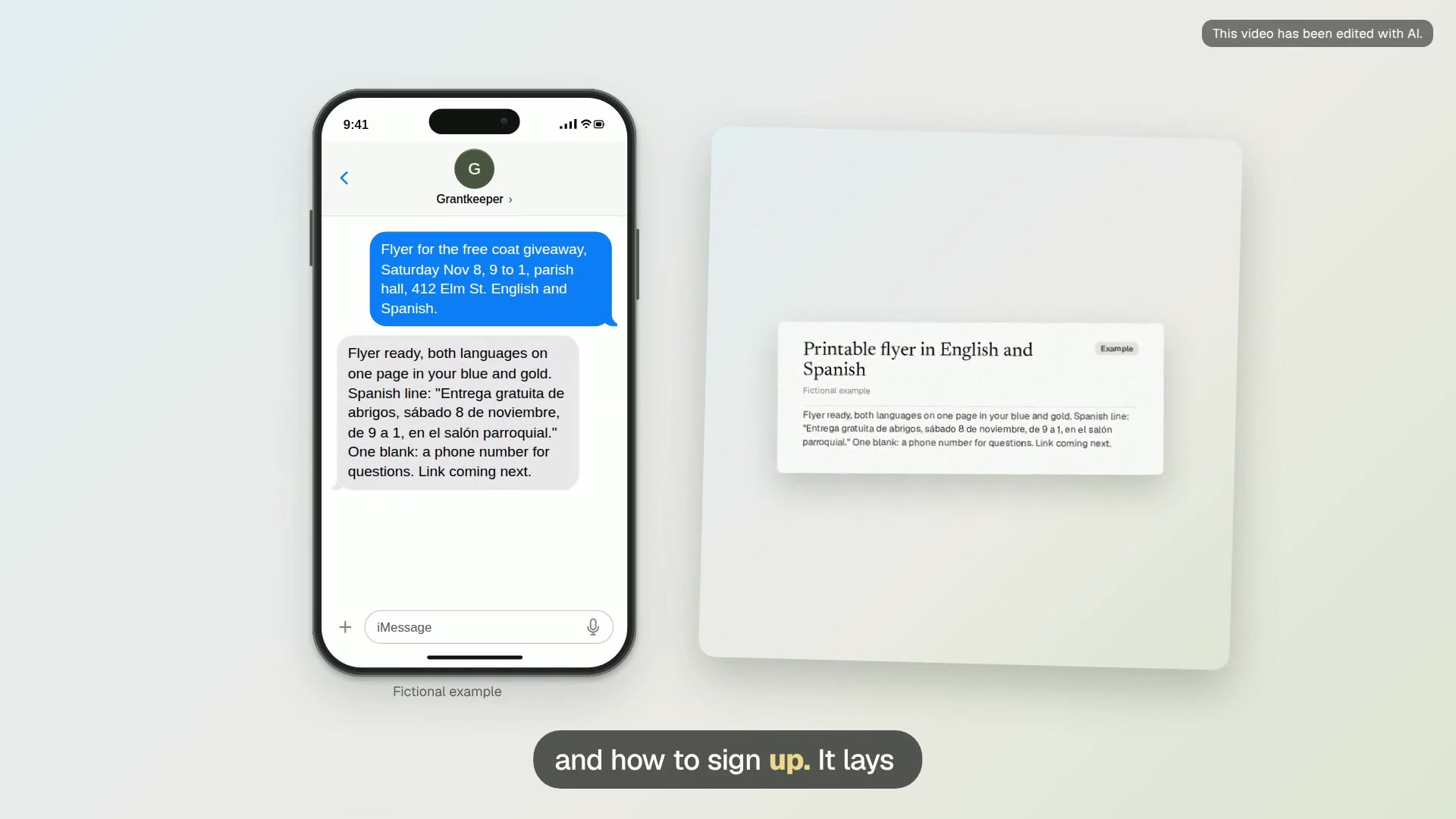 Printable flyer in English and Spanish video