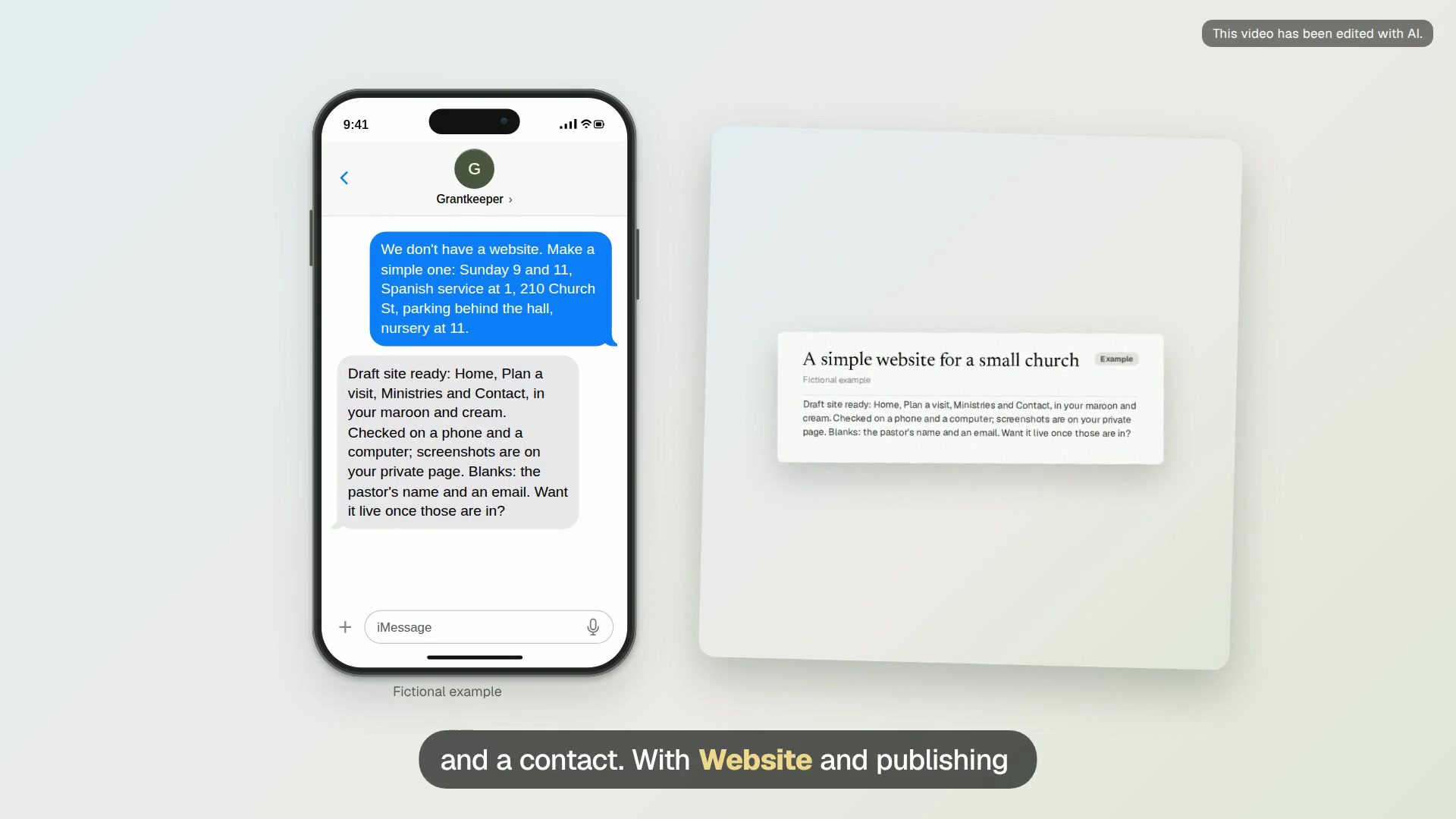 A simple website for a small church video
