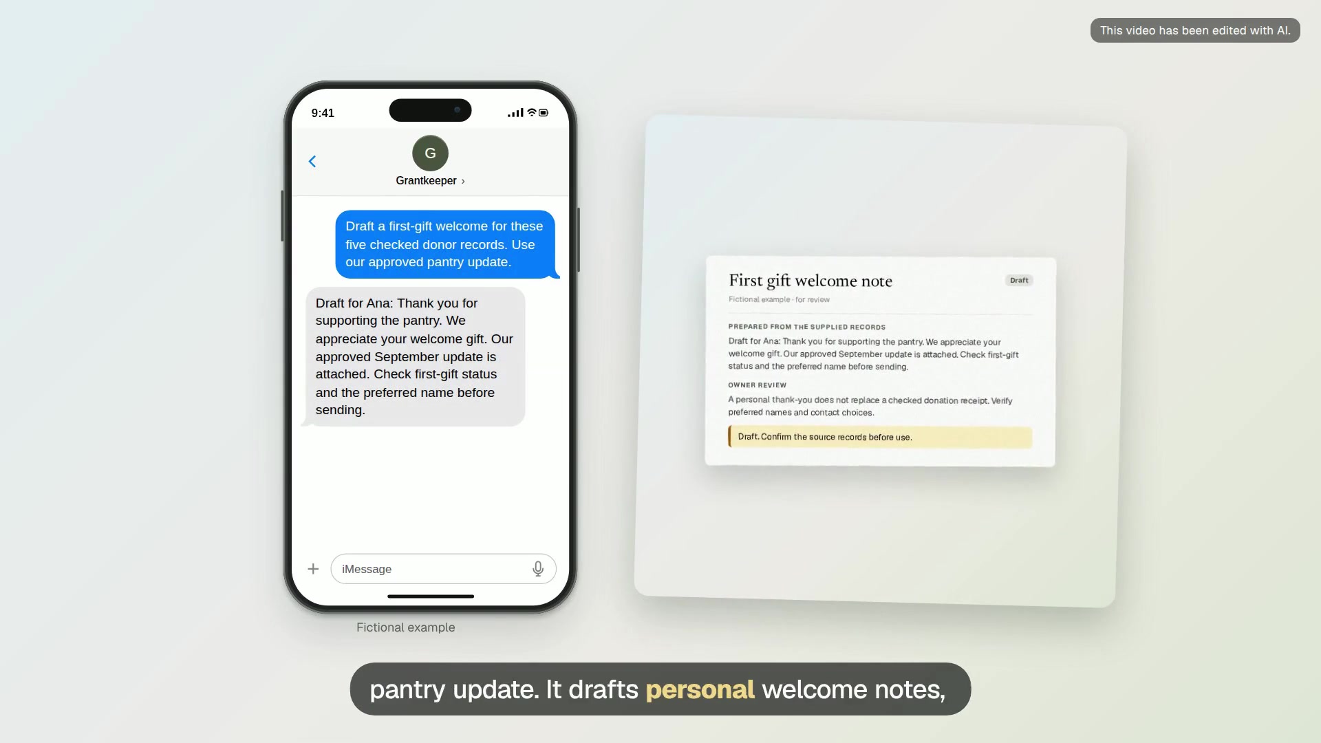 First gift welcome note video