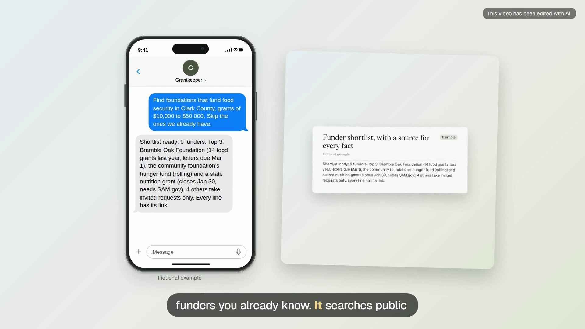 Funder shortlist, with a source for every fact video