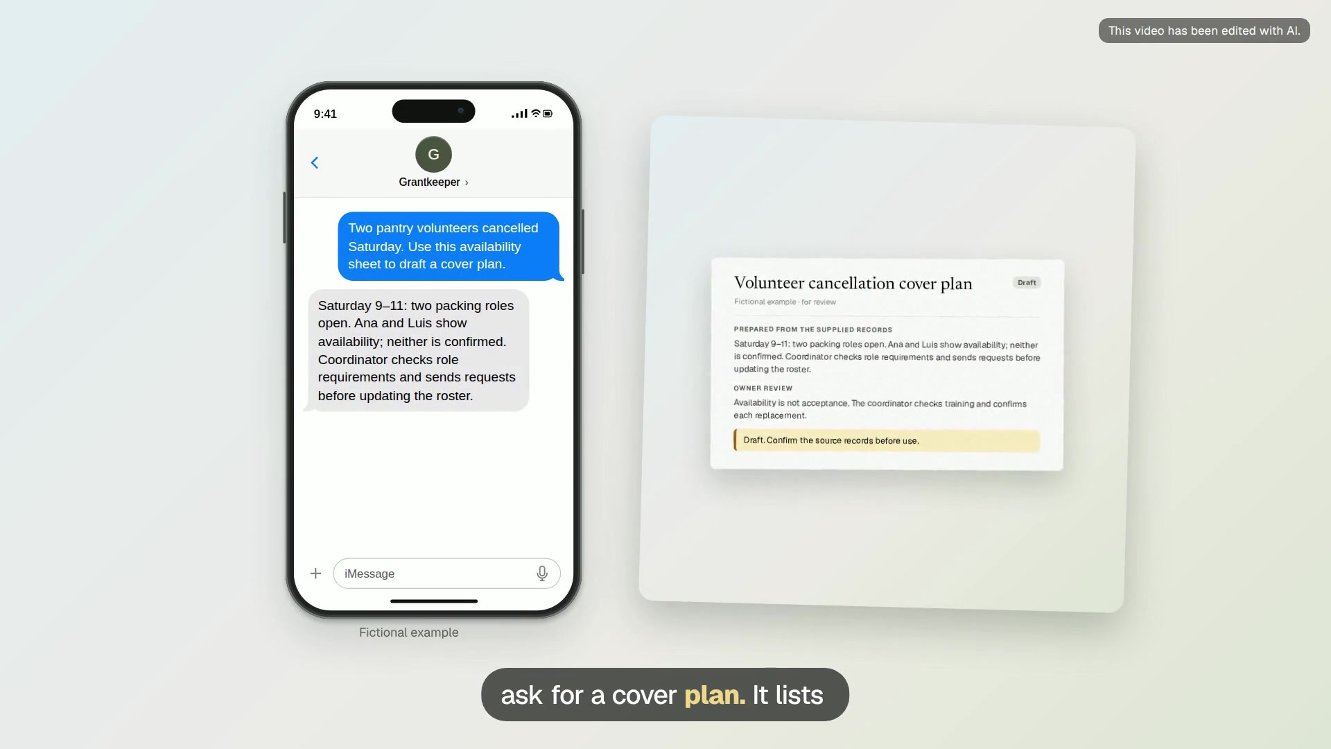 Volunteer cancellation cover plan video